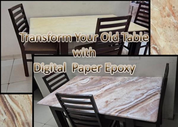 How to convert an old stone table with Digital Paper Epoxy